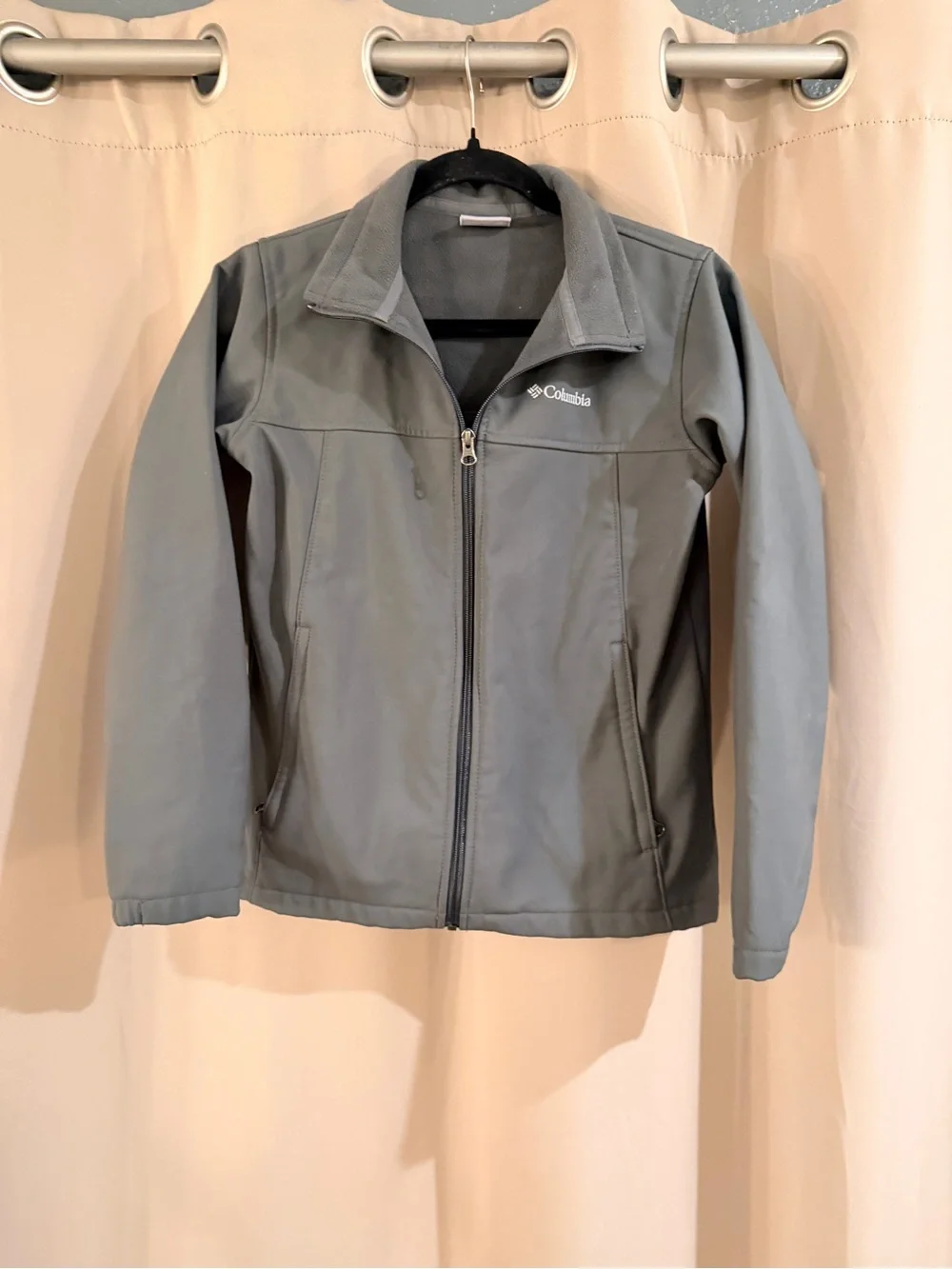 Columbia Kids Light Gray Full-Zip Softshell Jacket